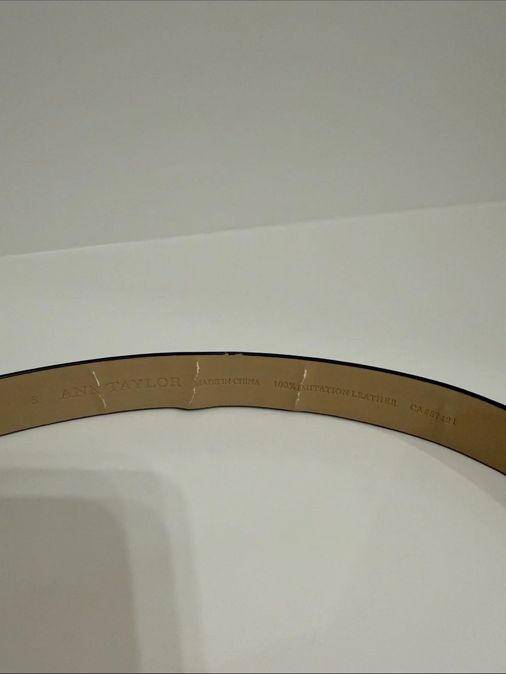 Ann Taylor Classic Faux Leather Belt in Royal Blue with Gold Buckle